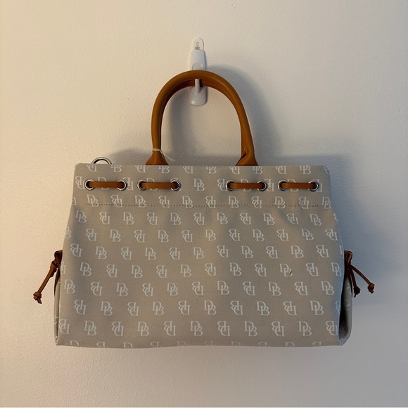 NWT Dooney and Bourke logo tote satchel bag, leather accents - Picture 5 of 13
